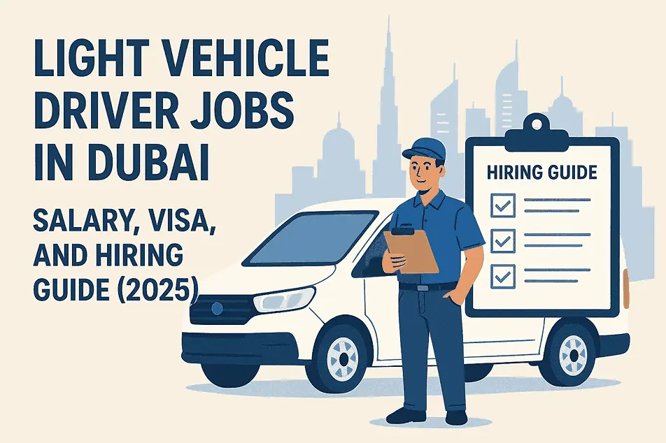 Light vehicle driver jobs in Dubai 2025 with salary and visa details